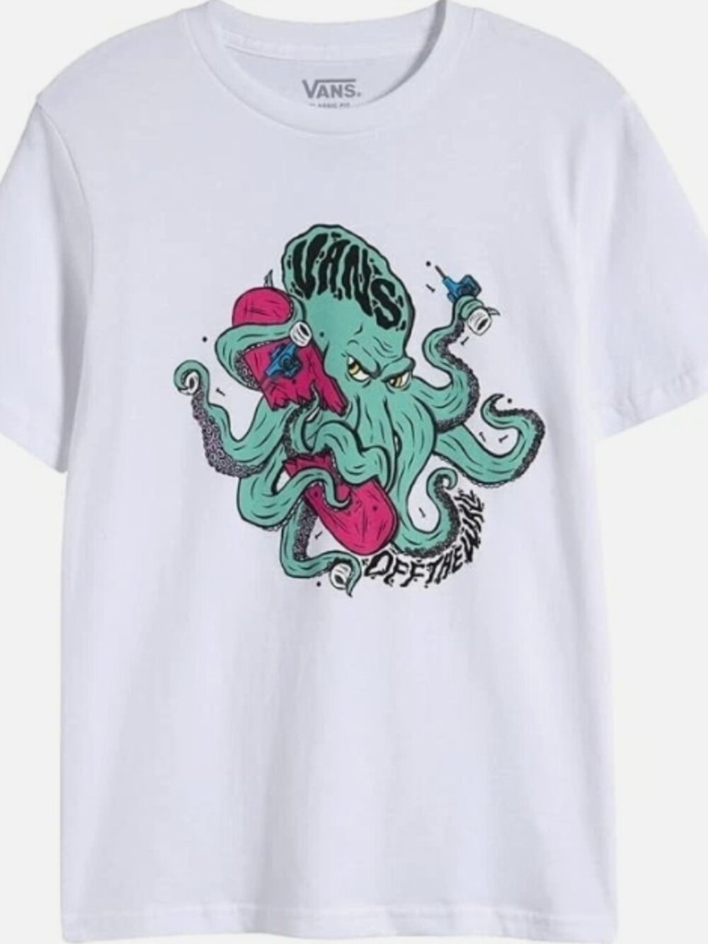 Vans OCTOSK8 Big Kids' Boys Short Sleeve T-Shirt (White)